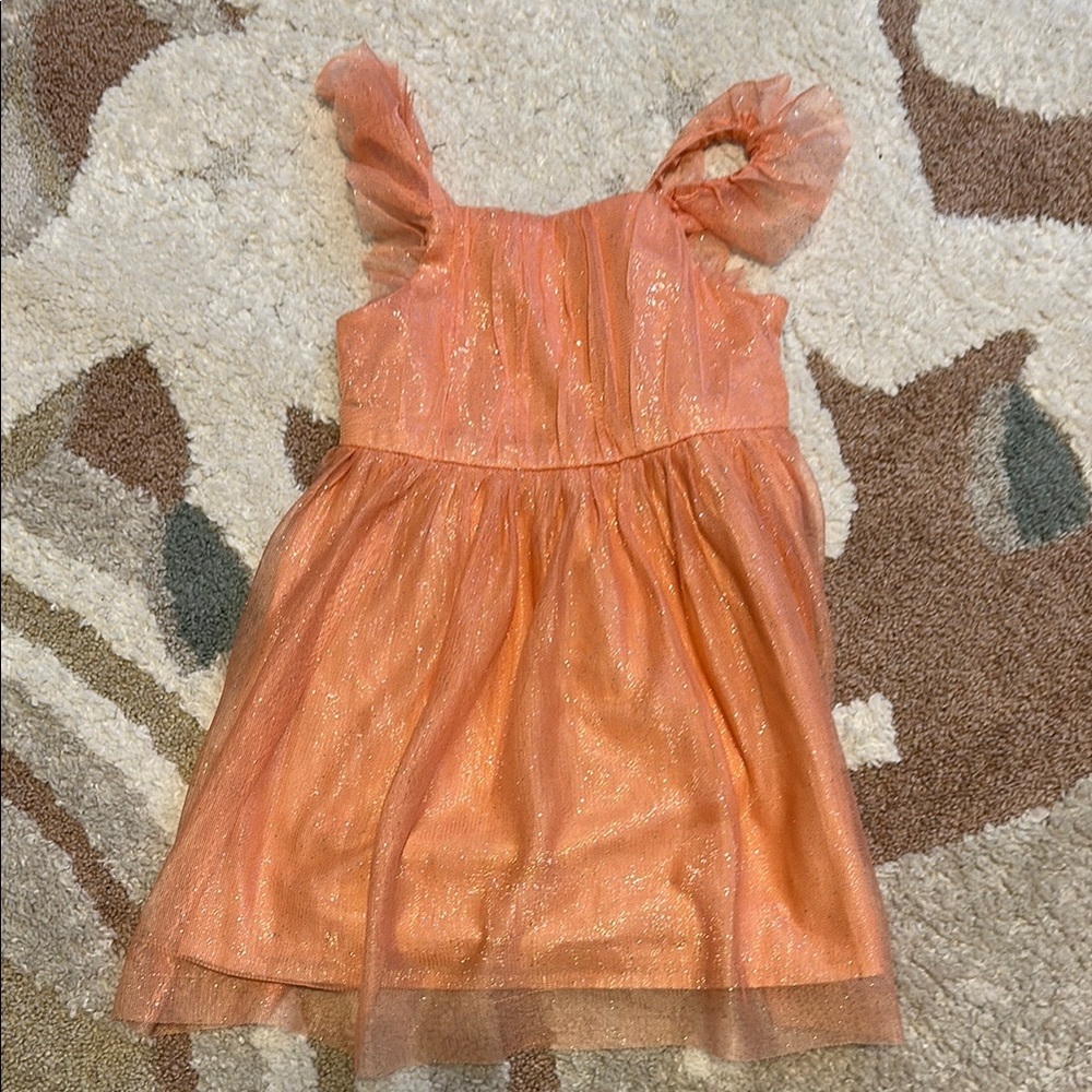 Cat & Jack Shimmery Peach-Orange Tulle Party Dress